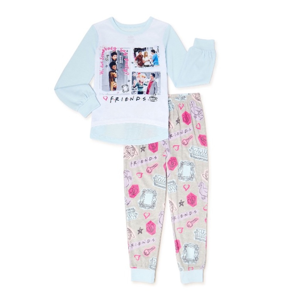 NWT Friends Girls 2 Piece Pajama Set